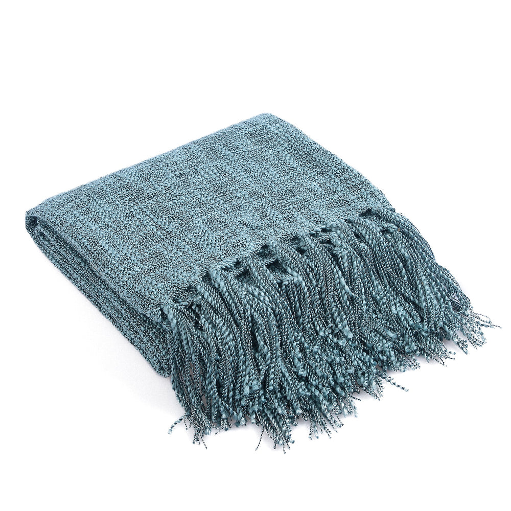 Teal chenille online throw blanket