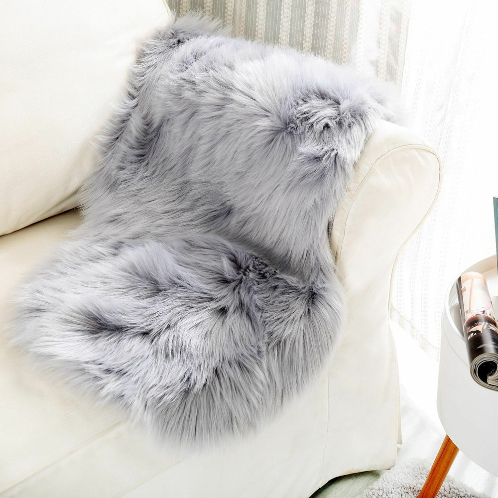 Reafort High Pile Super Soft Faux Sheepskin Rug, Chair Cover, Sofa Cover 20inx36